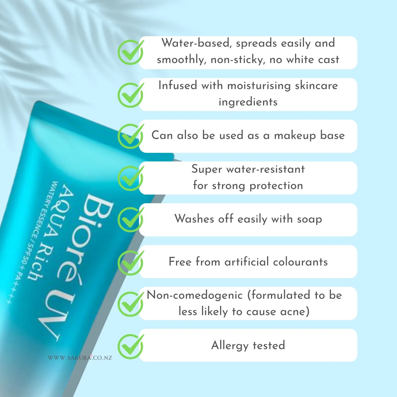 Kao Biore UV AQUA Rich Watery Essence Sunscreen SPF50+ 70g