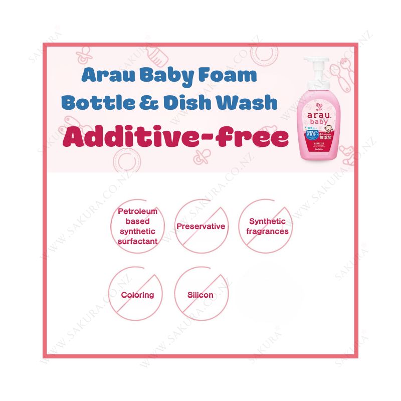 Arau Baby Additive-free Foam Bottle & Dish Wash 500ml & 450ml