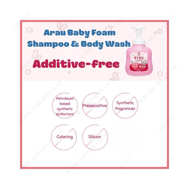 Arau Baby Foam Shampoo &amp; Body Wash (Additive-free) For Sensitive Skin - Unscented 450ml