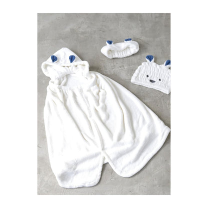 CB Japan Carari Zooie Animal Super Soft Hooded Wrap Towel - Polar Bear