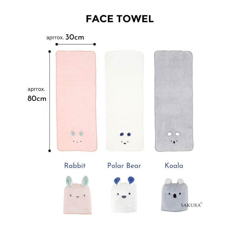 CB Japan Carari Zooie Animal Face Towel - Rabbit