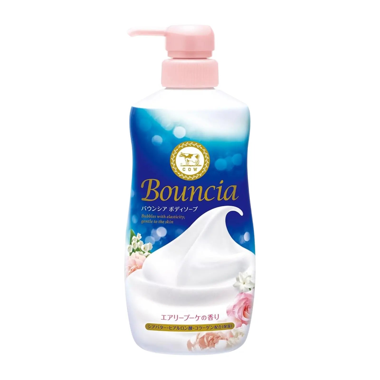 COW Bouncia Moisturising Body Wash creates a rich, creamy lather that deeply hydrates while cleansing. The Extra Rich Foam formula gently removes impurities without scrubbing. Infused with shea butter, hyaluronic acid, and collagen for smooth, soft skin. Enjoy the refreshing Airy Bouquet scent. Refill available