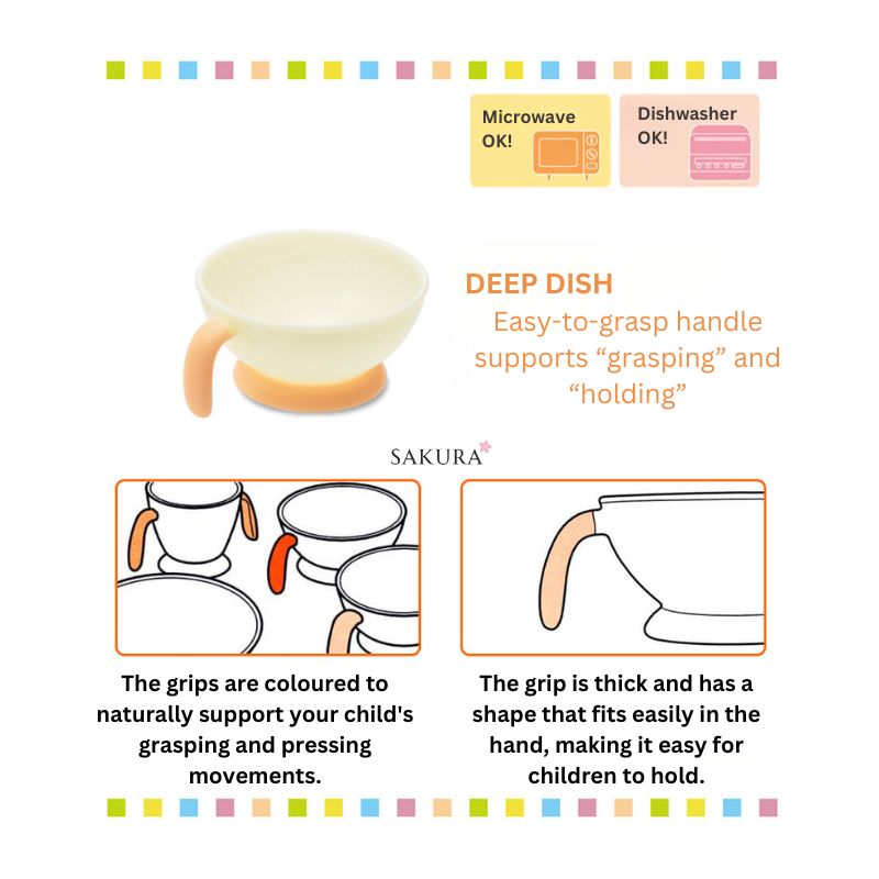 Combi Baby Label Deep Feeding Bowl-Orange