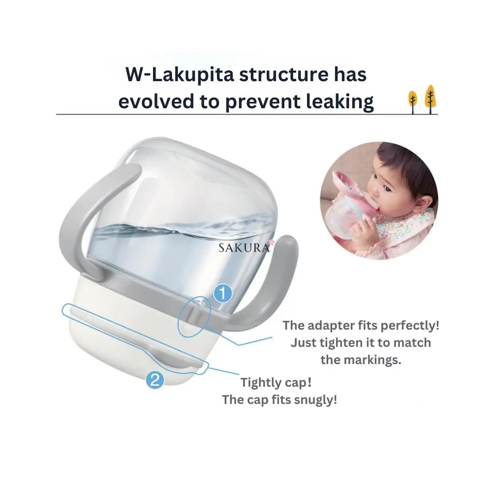 Combi LakuMug Leak-proof Training Sippy Cup with Straw (6months+) - Duck 340ml