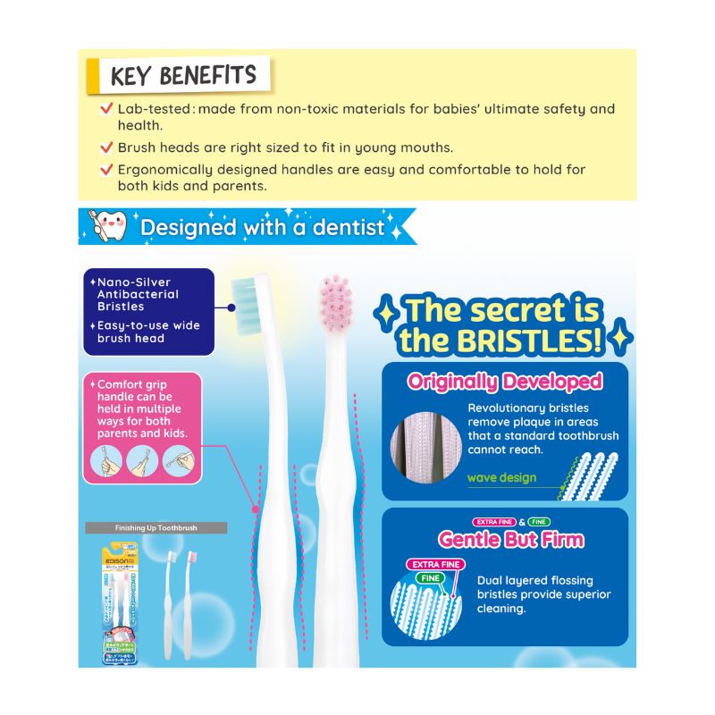 Edison Baby Finishing Up Toothbrush (6months+) 2pcs