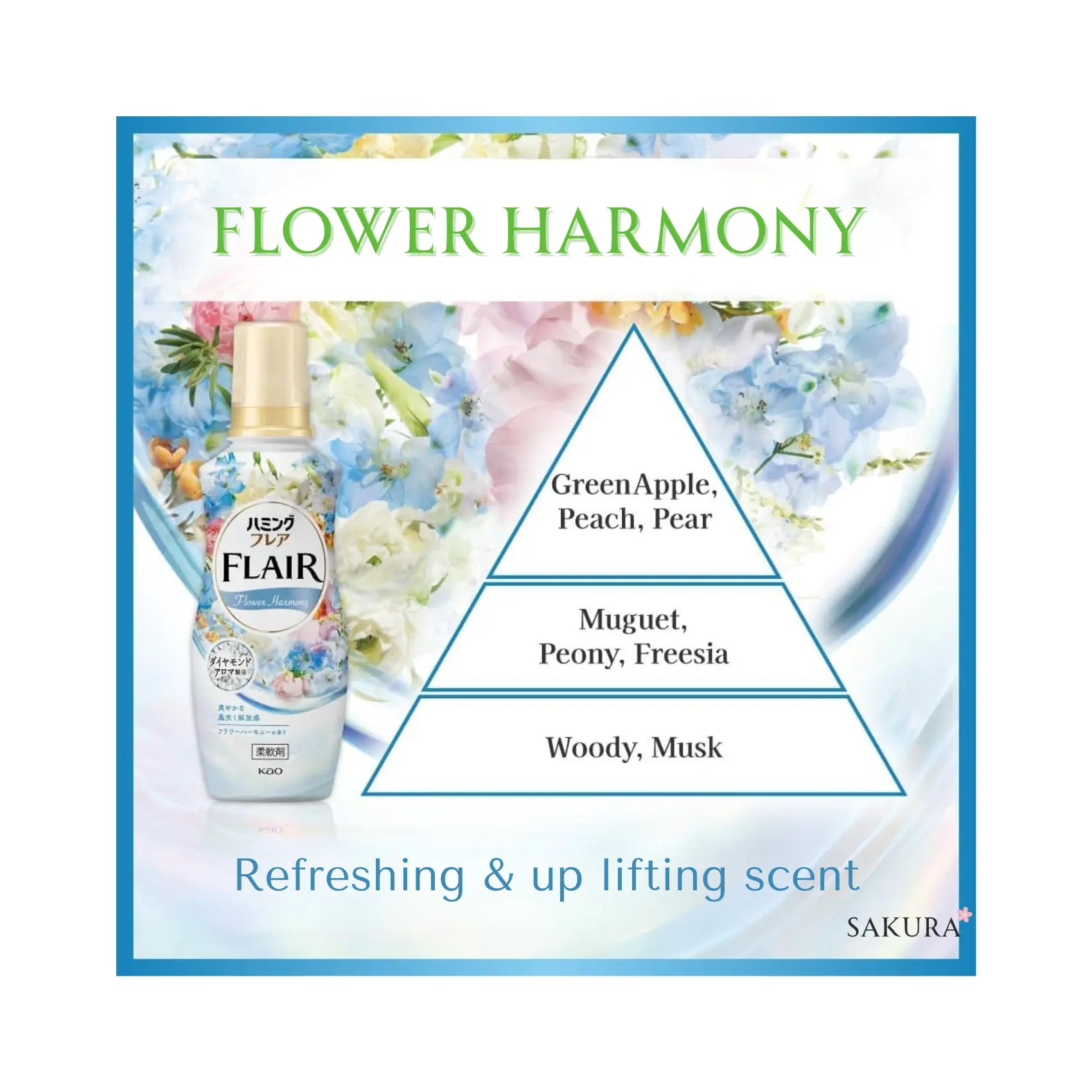Kao Flair Fragrance Fabric Softener - Flower Harmony 520ml