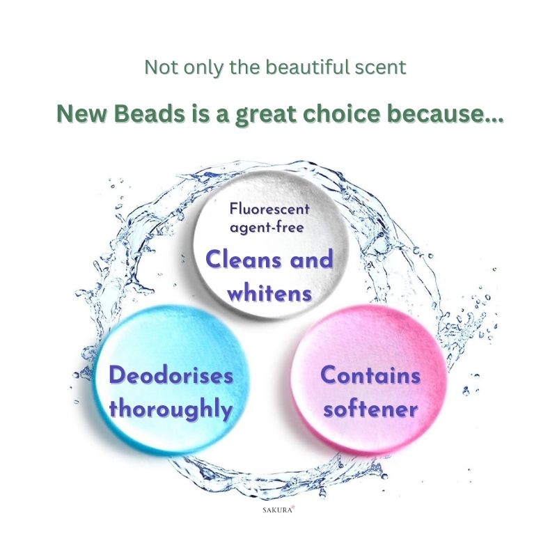 Kao New Beads Luxe Craft Laundry Detergent (Contains Softener) Rose &amp; Magnolia Scent 780g