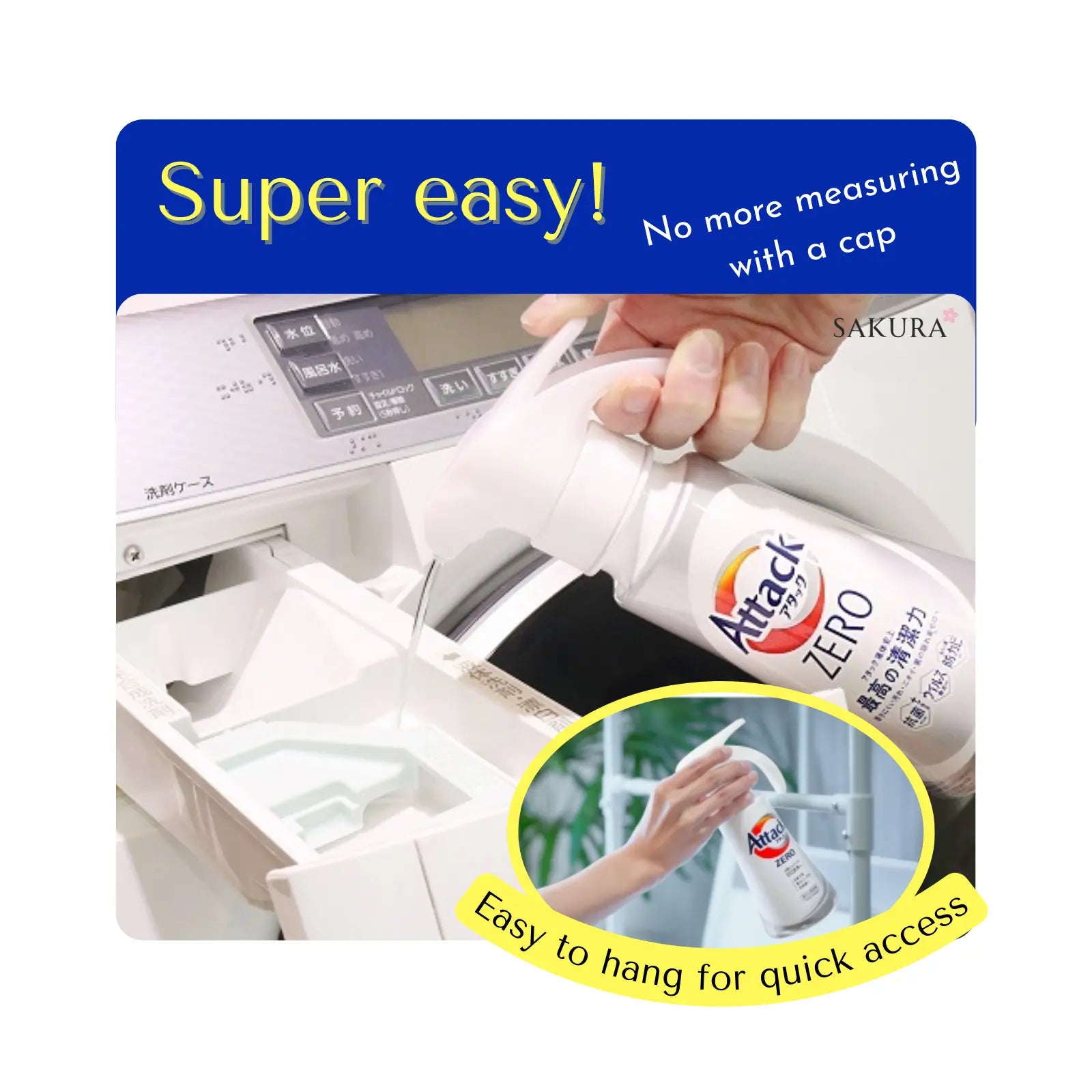 Kao Attack ZERO Antibacterial & Deodorising Concentrated Laundry Detergent One-Hand Type 400g & 1140g