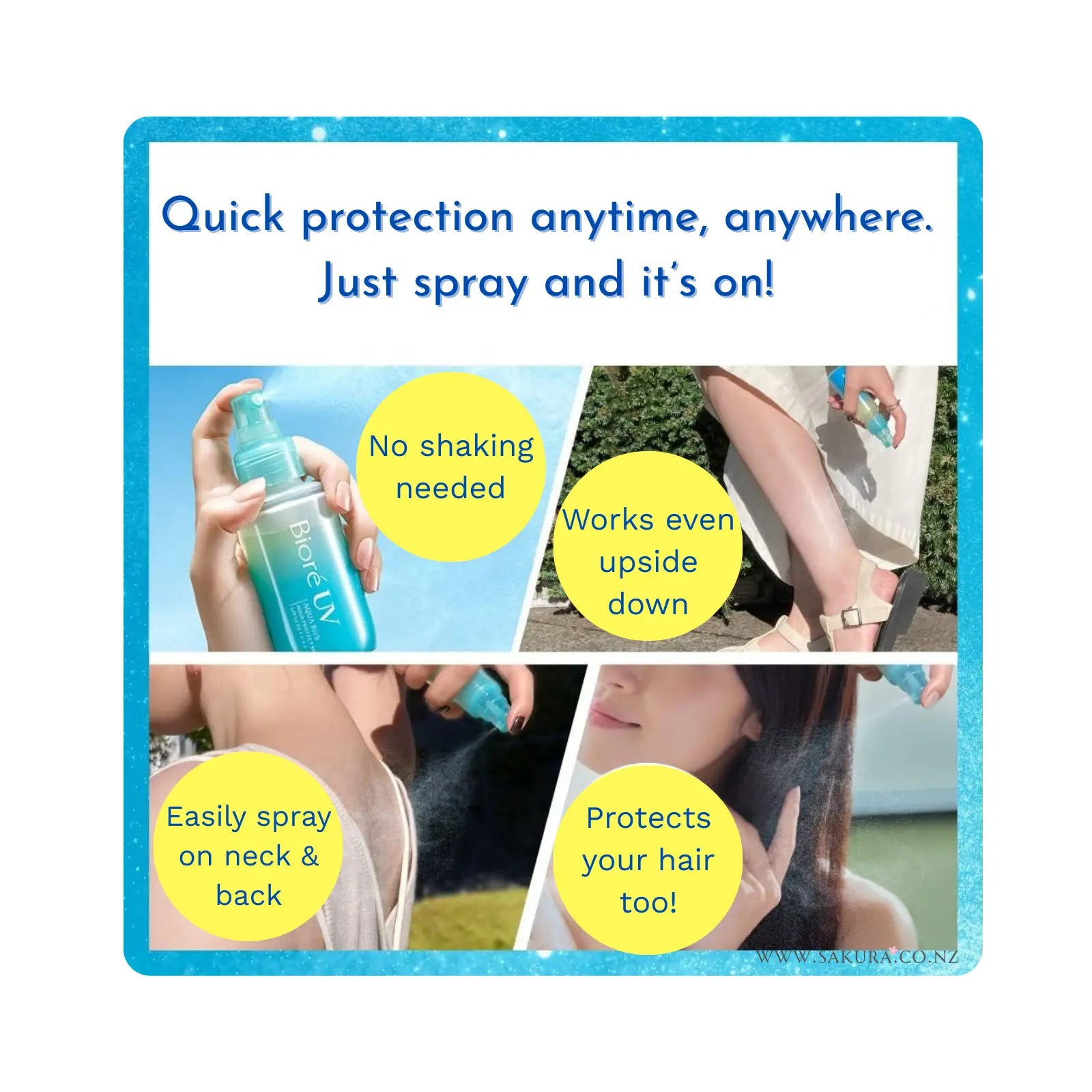 Kao Biore UV AQUA Rich Protect Mist Spray Sunscreen SPF50 60ml