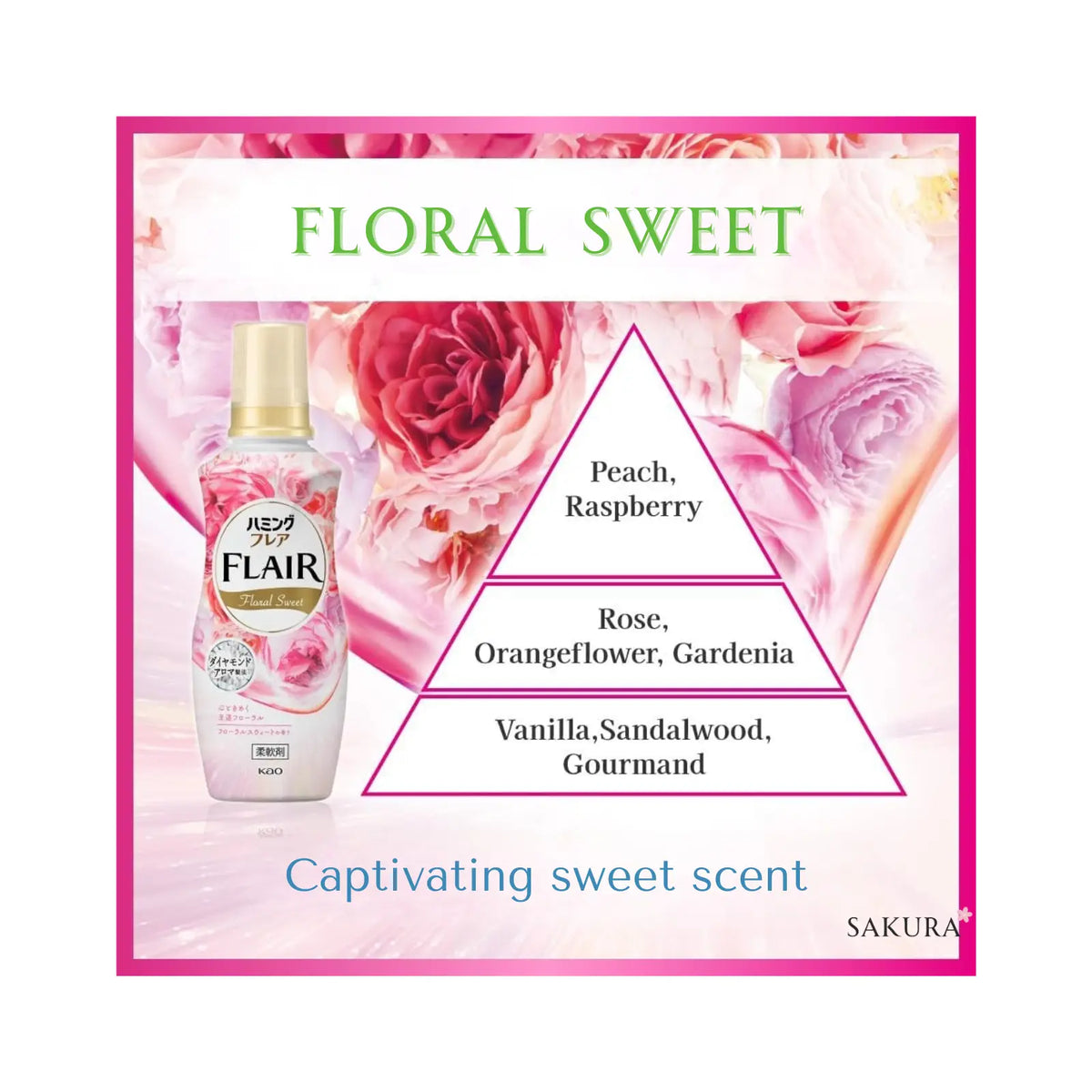 Kao Flair Fragrance Fabric Softener - Floral Sweet 520ml