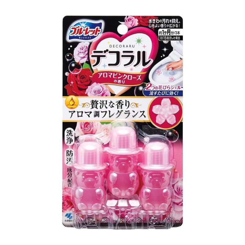 小林製薬 ブルーレット デコラル トイレ洗浄 アロマピンクローズの香り 7.5g x 3本