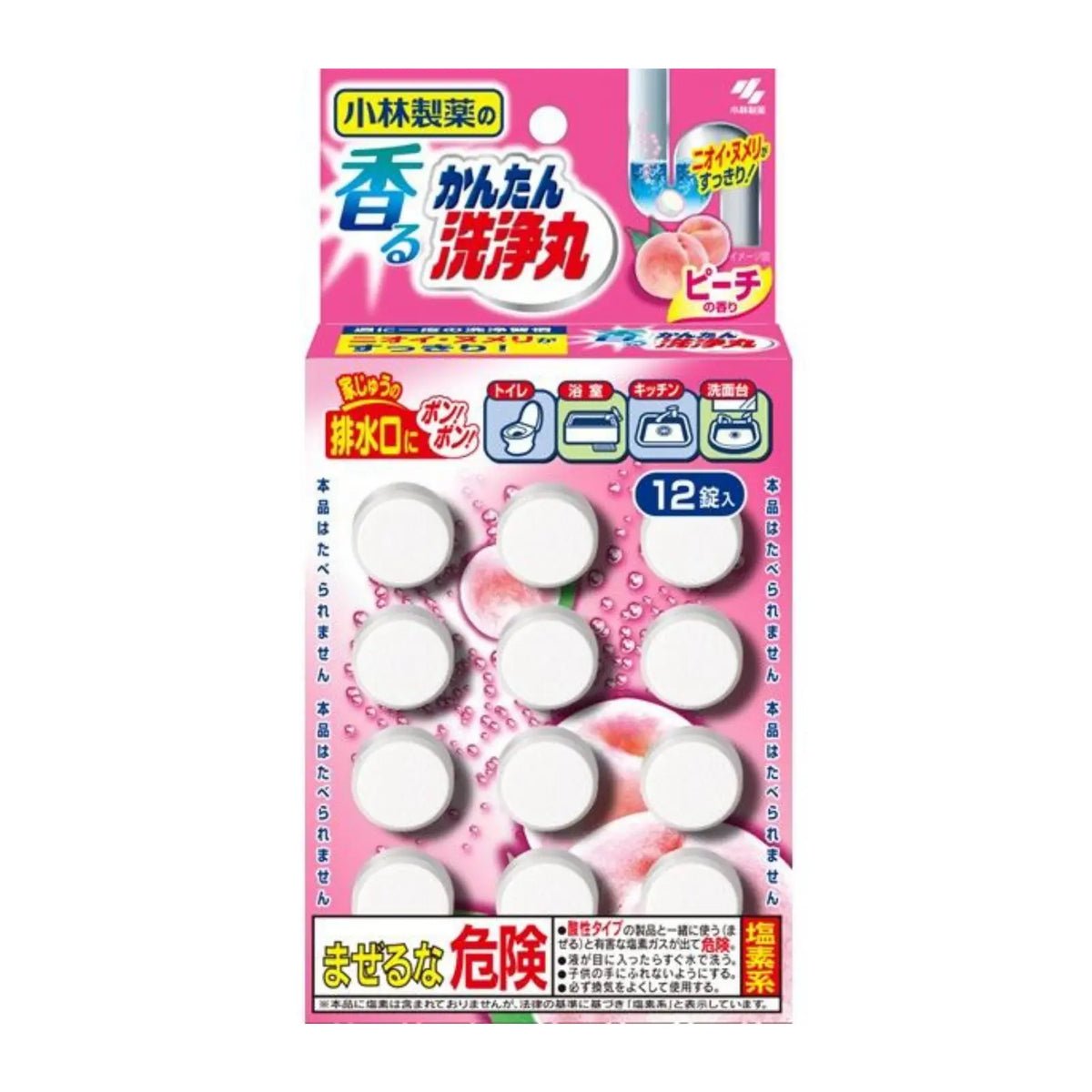 Easy drop-in tablets that break down slime, reduce odour-causing bacteria, and help prevent blockages in kitchen, bathroom, and toilet drains. Weekly use keeps drains fresh with a light peach scent.