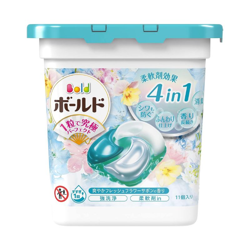 Experience the ultimate laundry convenience with P&G Bold Laundry Capsules. Formulated with powerful detergent, 4-in-1 softener benefits, deodorant, wrinkle prevention, and long lasting fresh flower & savon fragrance. Perfect for top and front loaders. Just toss a capsule in - easy! 11pcs in container