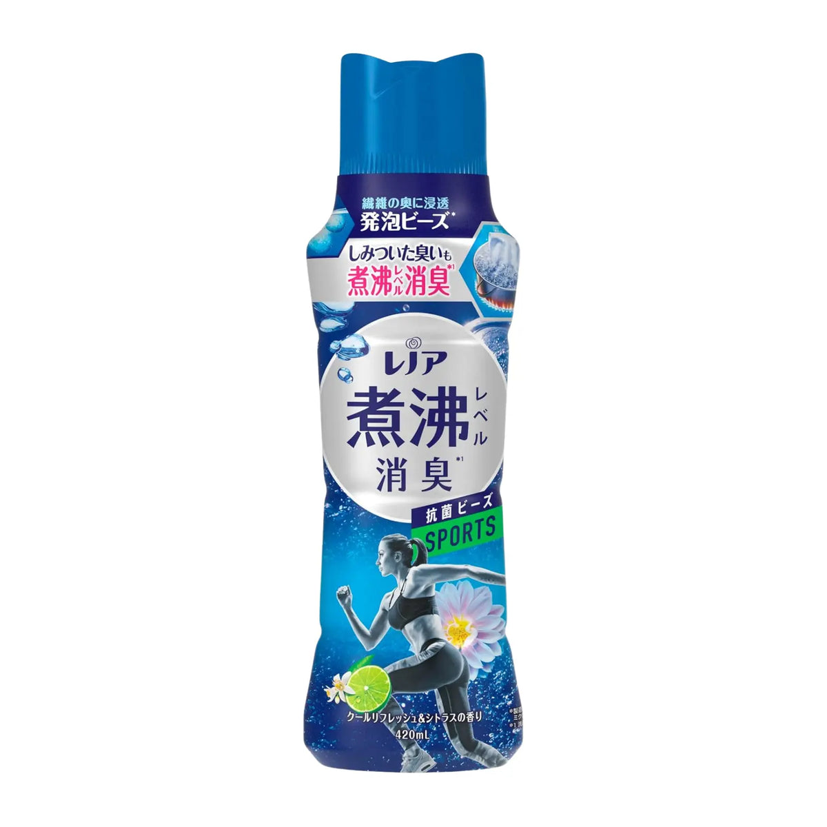 Lenor Super Deodorant Laundry Beads SPORT offer powerful antibacterial protection and eliminate deeply ingrained odours for up to 12 weeks. Perfect for sport and work clothes. They also prevent yellowing on clothes and mould growing in the washing drum. Laundry beads leave your laundry with better absorbency than softener. Cool Refresh & Citrus Scent