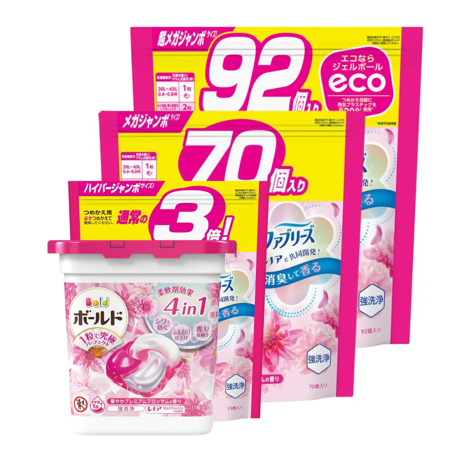 P&G Bold 宝洁强效新款4 合 1 洗衣 4D 凝胶球(含柔顺剂)补充装 – Premium Blossoms