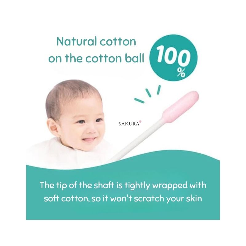 Pigeon Baby Cotton Swabs with Sticky Tip (Thin) 50pcs