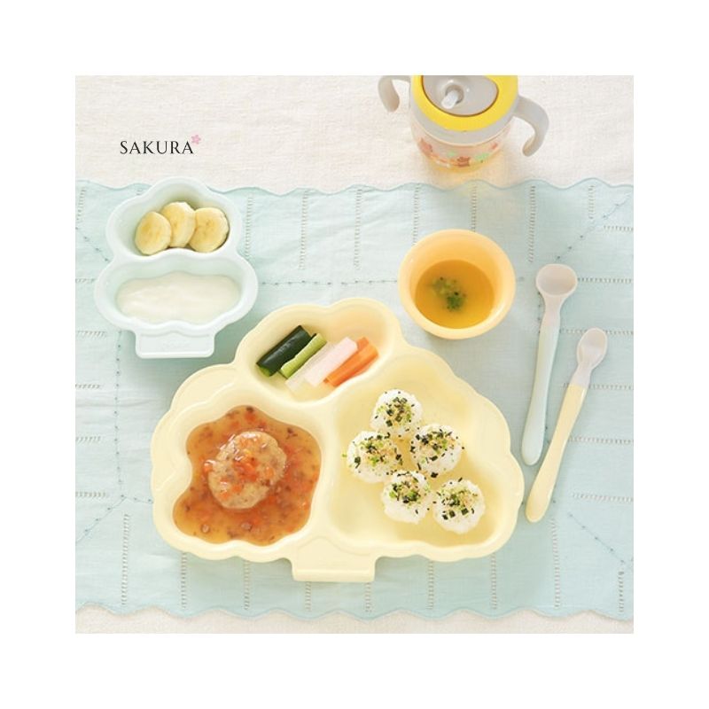 Pigeon Baby Tableware Set - KIPPOI Cream Yellow &amp; Mint Green