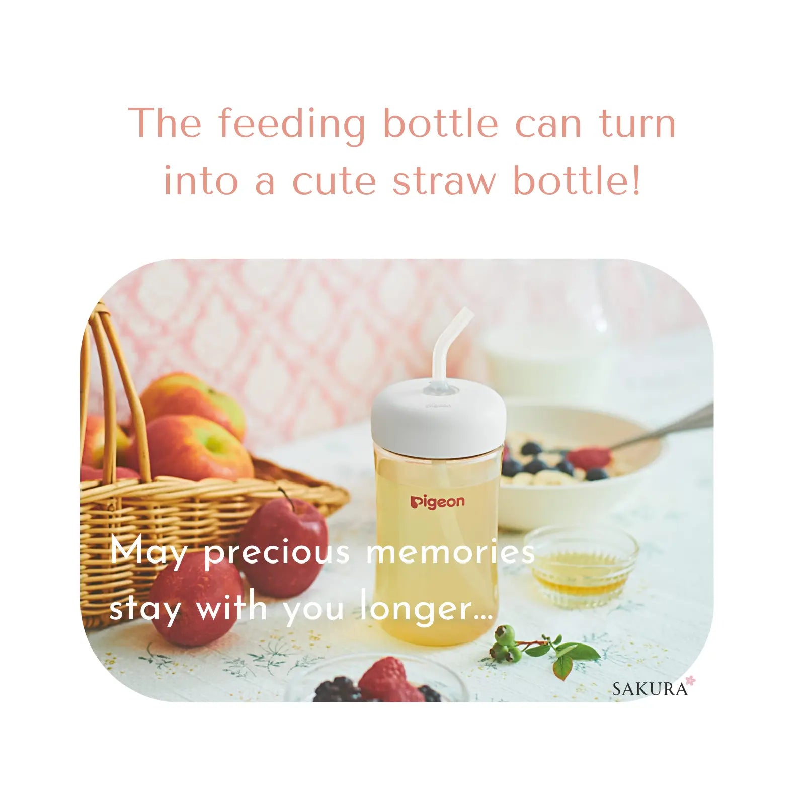 Pigeon Breastfed Experience Feeding Bottle Accessory - Bottle Cap with Straw 1pc