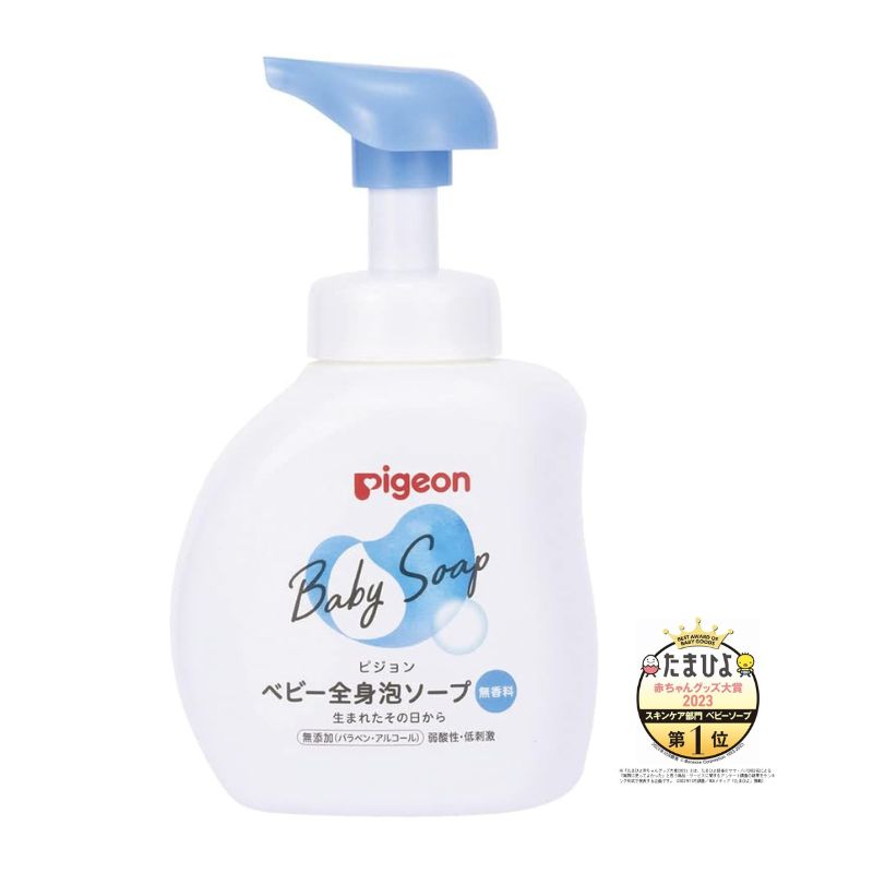 Pigeon Natural Moisture Foam Baby Shampoo & Body Wash - Unscented 500ml