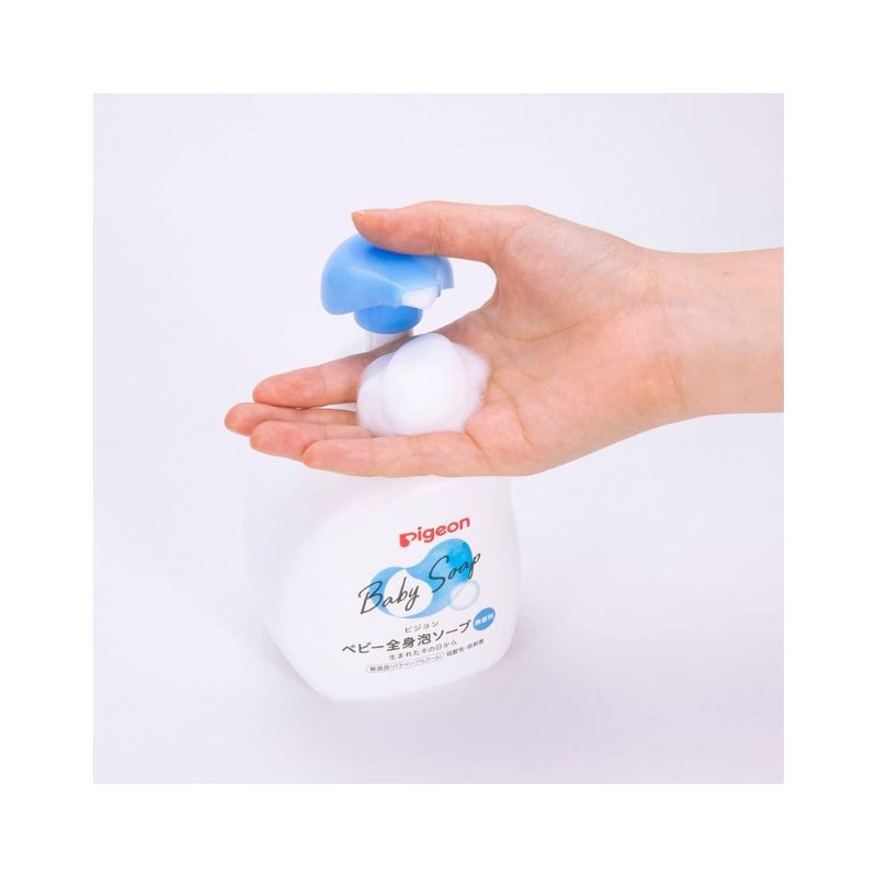 Pigeon Natural Moisture Foam Baby Shampoo & Body Wash - Unscented 500ml