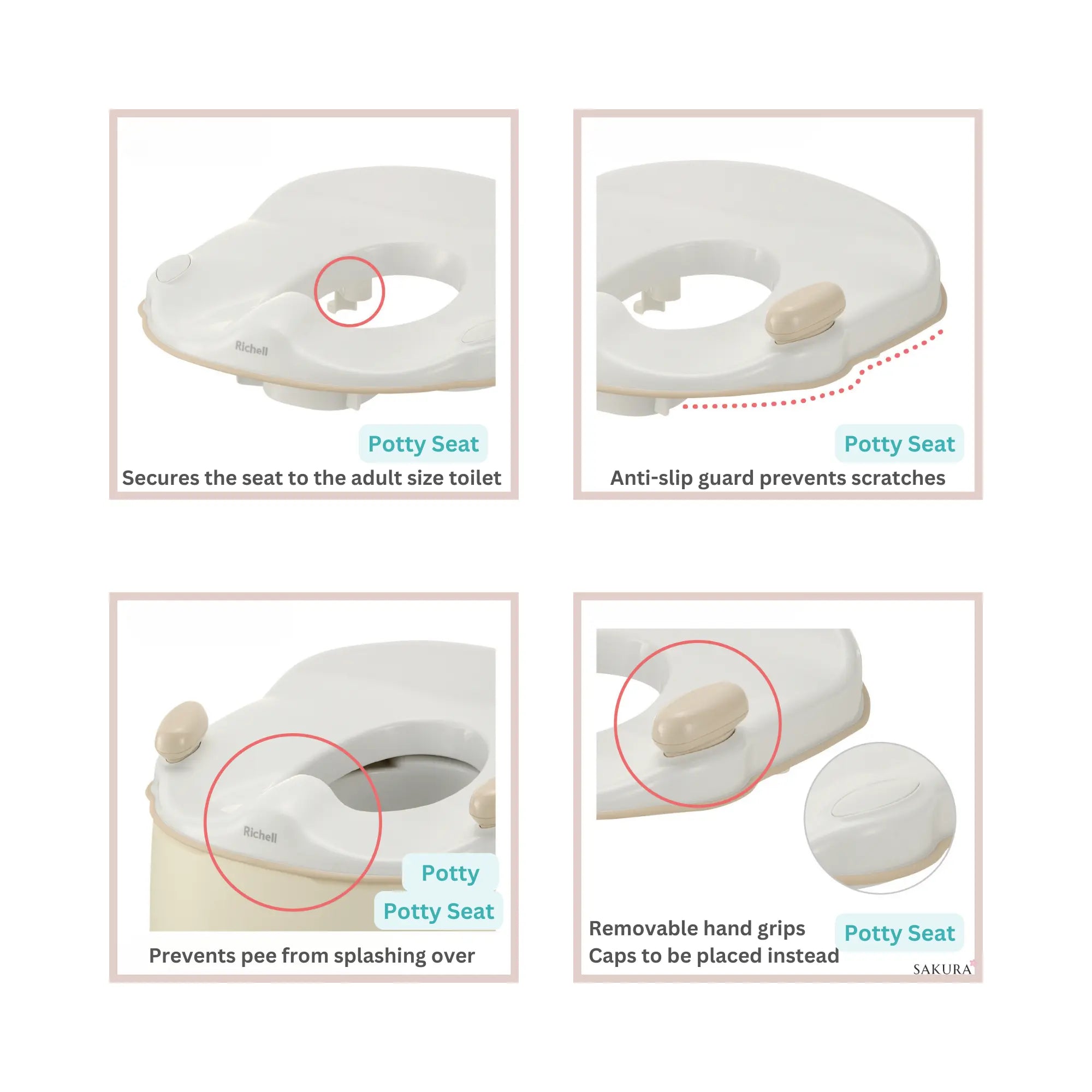 Richell 3-in-1 Potty & Toilet Training Seat (12months-6years)