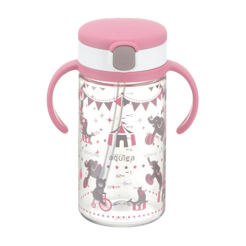 Richell Aqulea Straw Sippy Cup (7months+) Pink 320ml – Sakura NZ