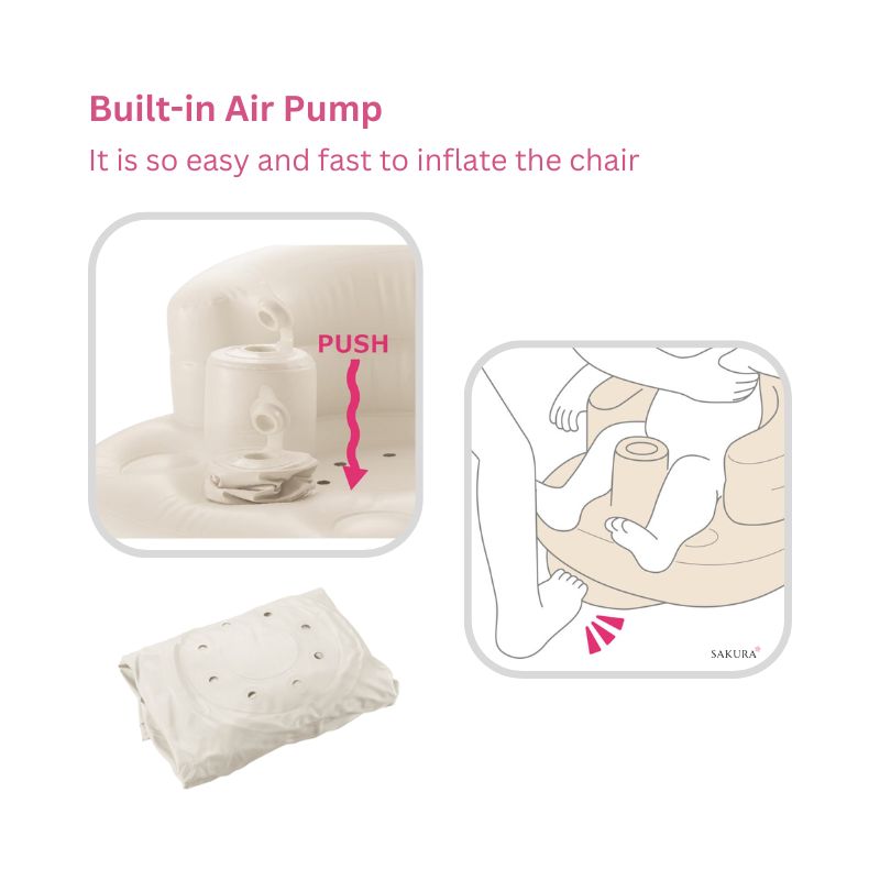 Richell Inflatable & Antibacterial Baby Chair K (7-24months) Beige