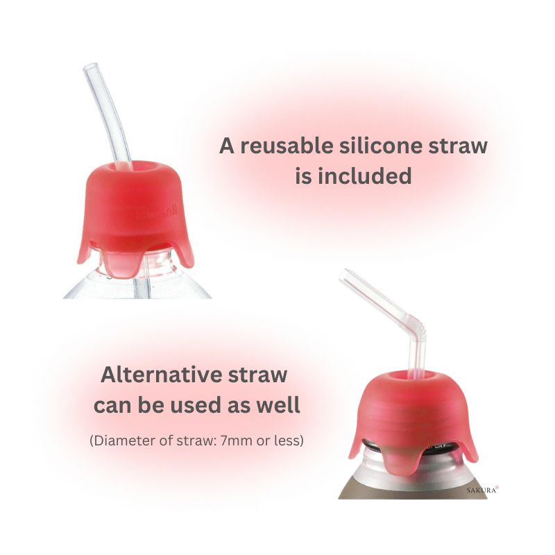 Richell Portable & Flexible Straw Cap for Bottles - Red