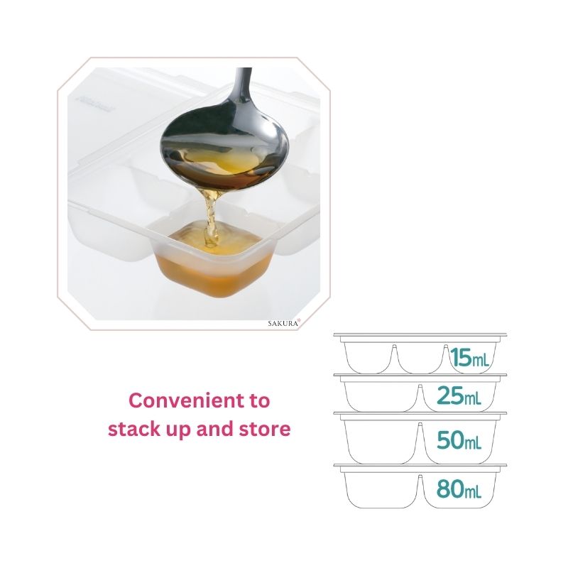 Richell Reusable Freezer Tray with Lid (8 x 25ml) 4pcs
