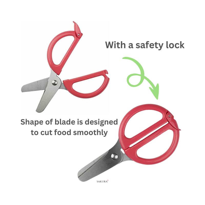 Richell Stainless Steel Baby Food Scissors with Case