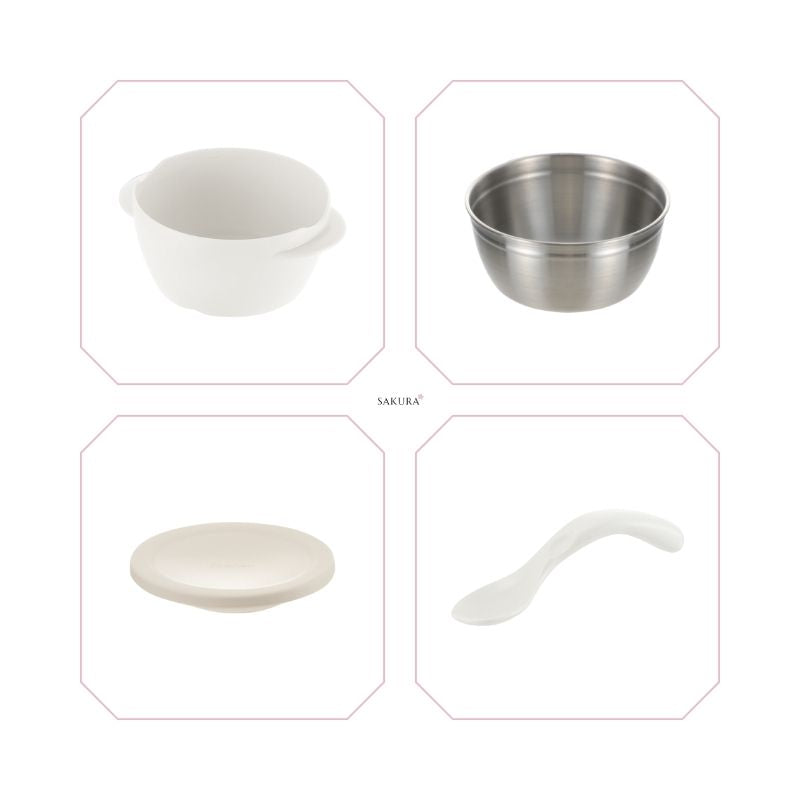Richell TLI Stainless Steel Baby Feeding Bowl S with Spoon