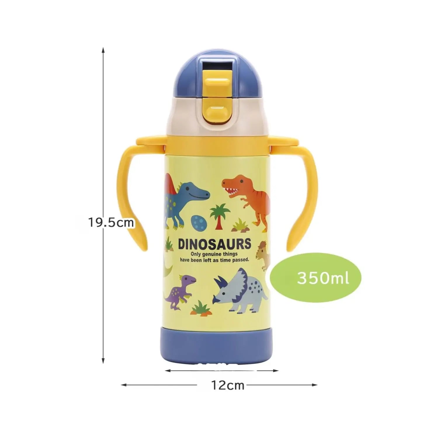 Skater 2WAY Baby&Kids Stainless Steel Straw Bottle (7months+) 350ml - Dinosaurs