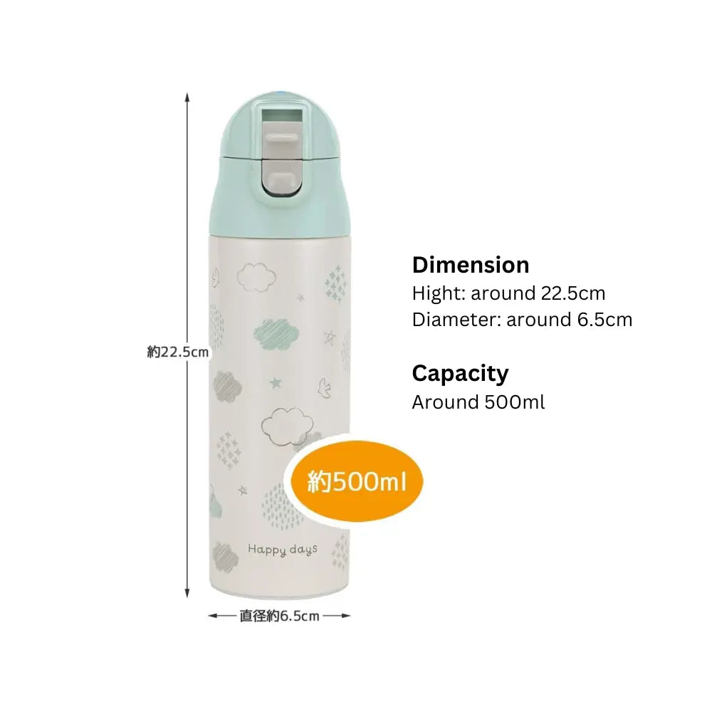 Skater Insulated Water Bottle for Baby Formula 500ml - Happy Days