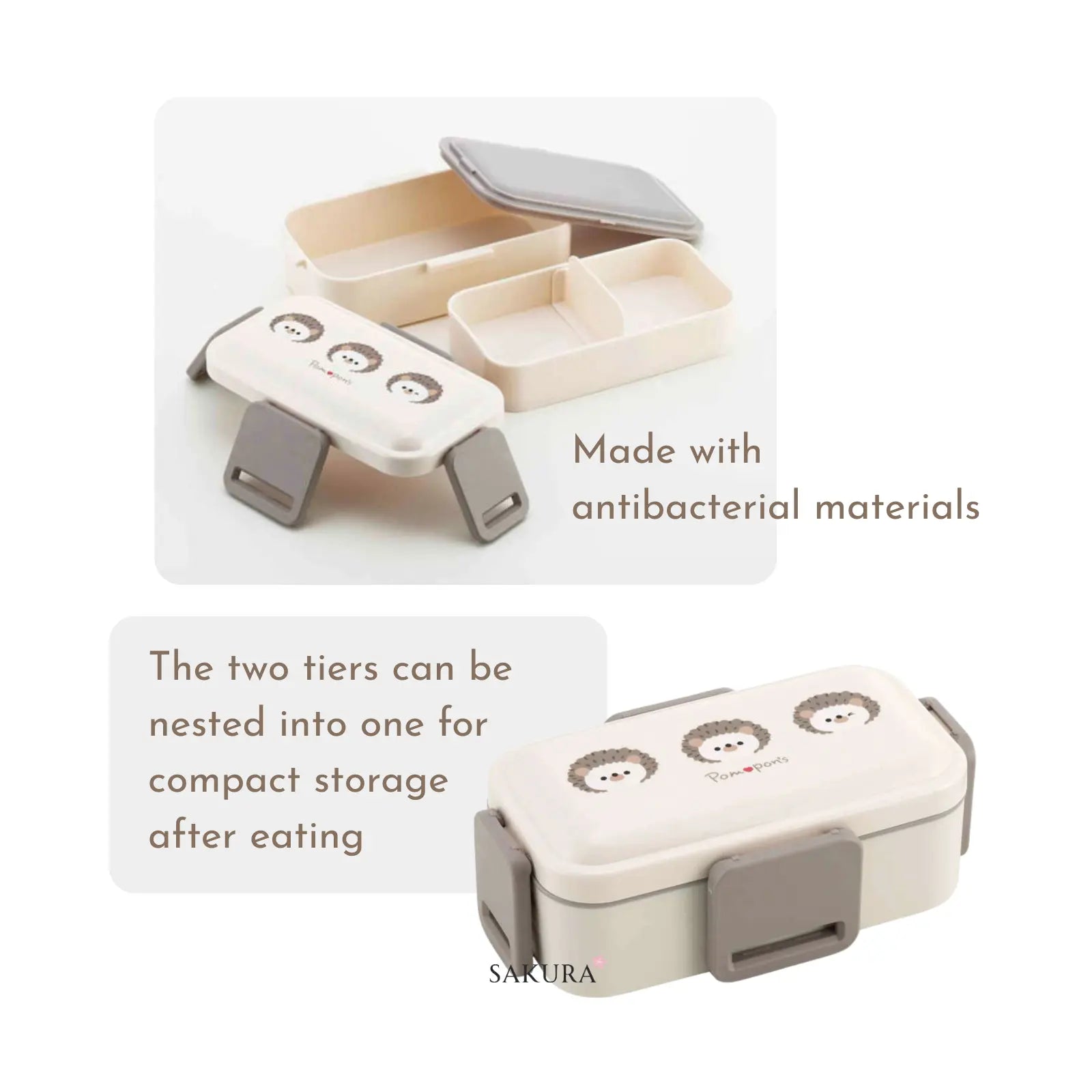 Skater Kids 2-Tier Lunchbox 600ml Hedgehog