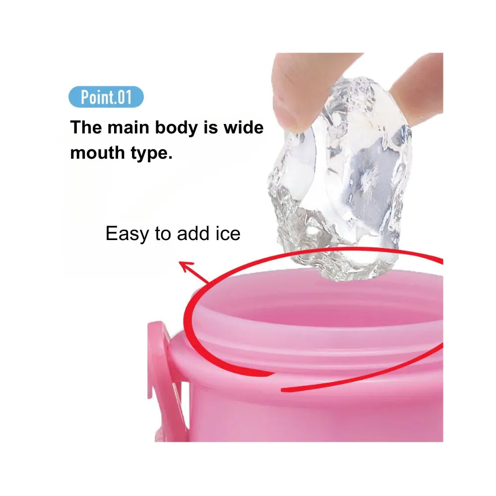 Skater Kids Clear Drink Bottle with strap - Pink 480ml
