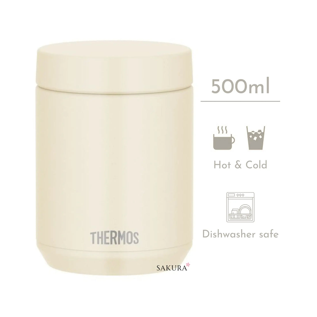 Keep meals hot or cold for 6 hours with this Thermos vacuum insulated food jar 500ml. Dishwasher safe, easy to open and clean. Perfect for school, work, or picnics.
