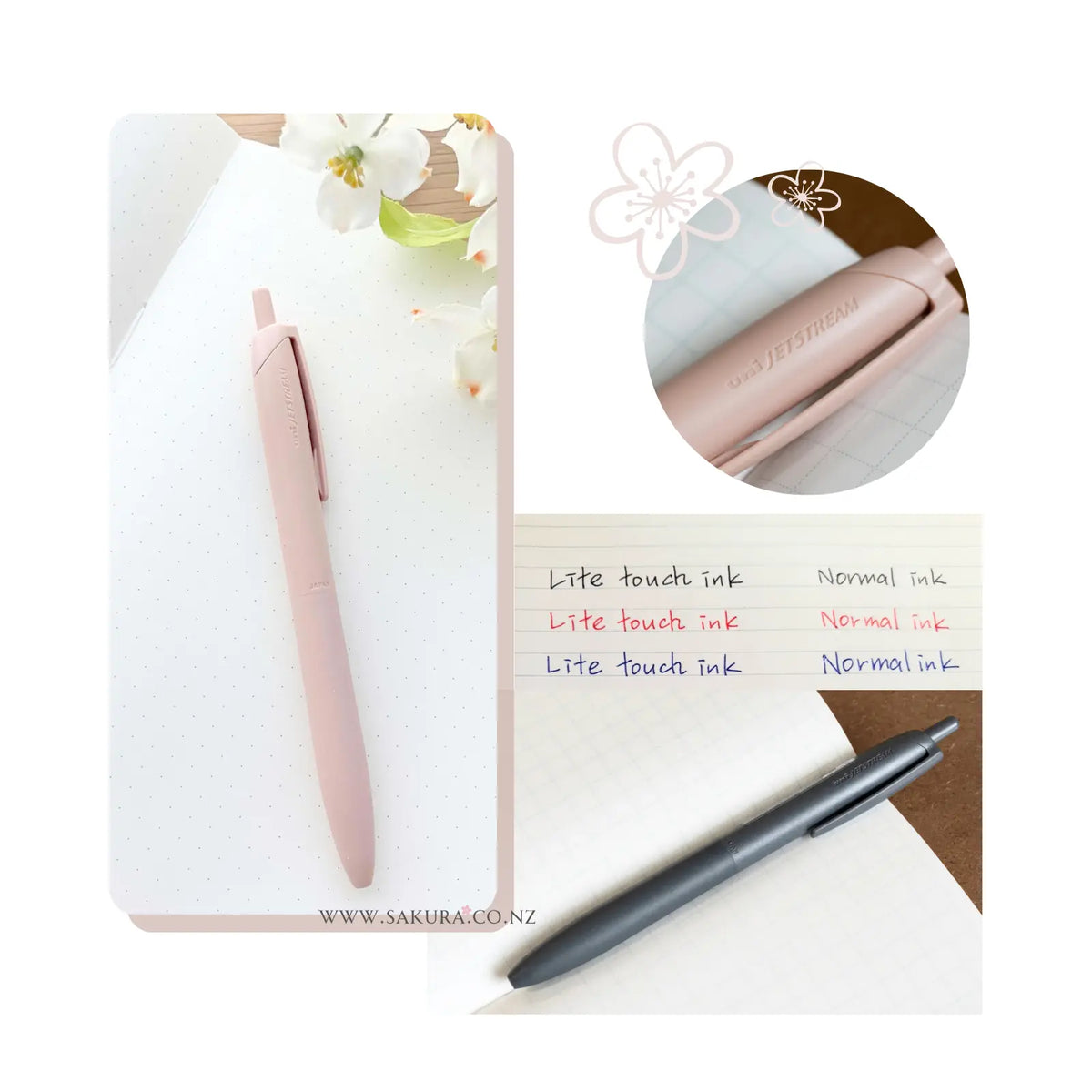 Uni Jetstream Lite Touch Ink Ballpoint Pen 0.5 - Black Ink