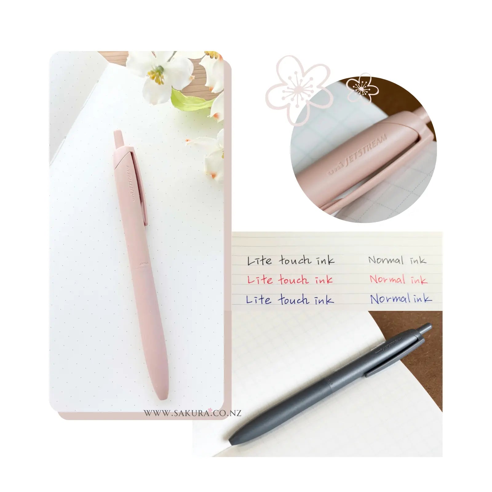 Uni Jetstream Lite Touch Ink Ballpoint Pen 0.5 - Black Ink