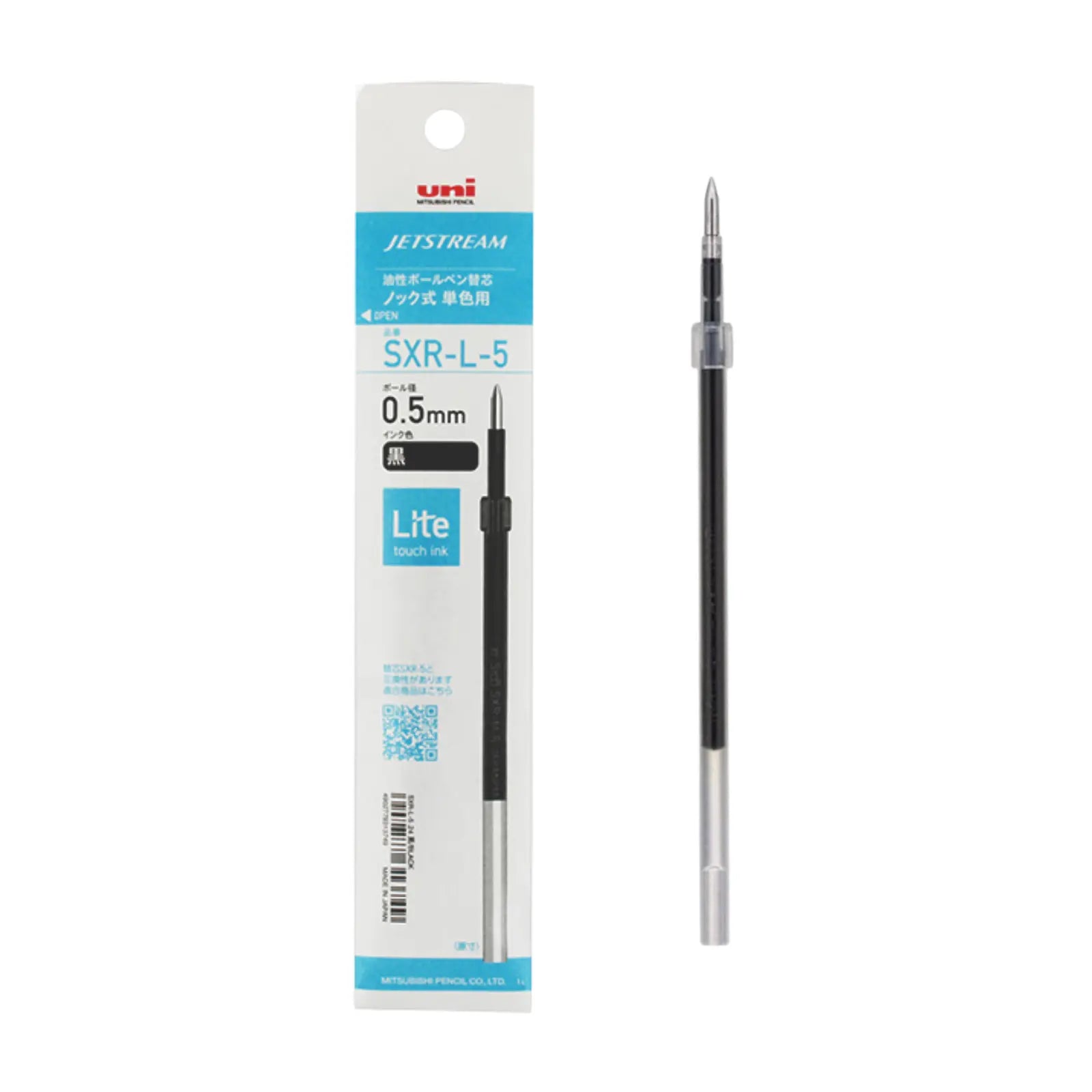 Replacement 0.5mm black refill with Jetstream Lite Touch Ink for lighter, smoother and faster-drying writing. Reduced resistance and refined ink flow deliver stable, low-stress strokes. Compatible with Jetstream pens using SXR refills, in eco-friendly paper packaging.