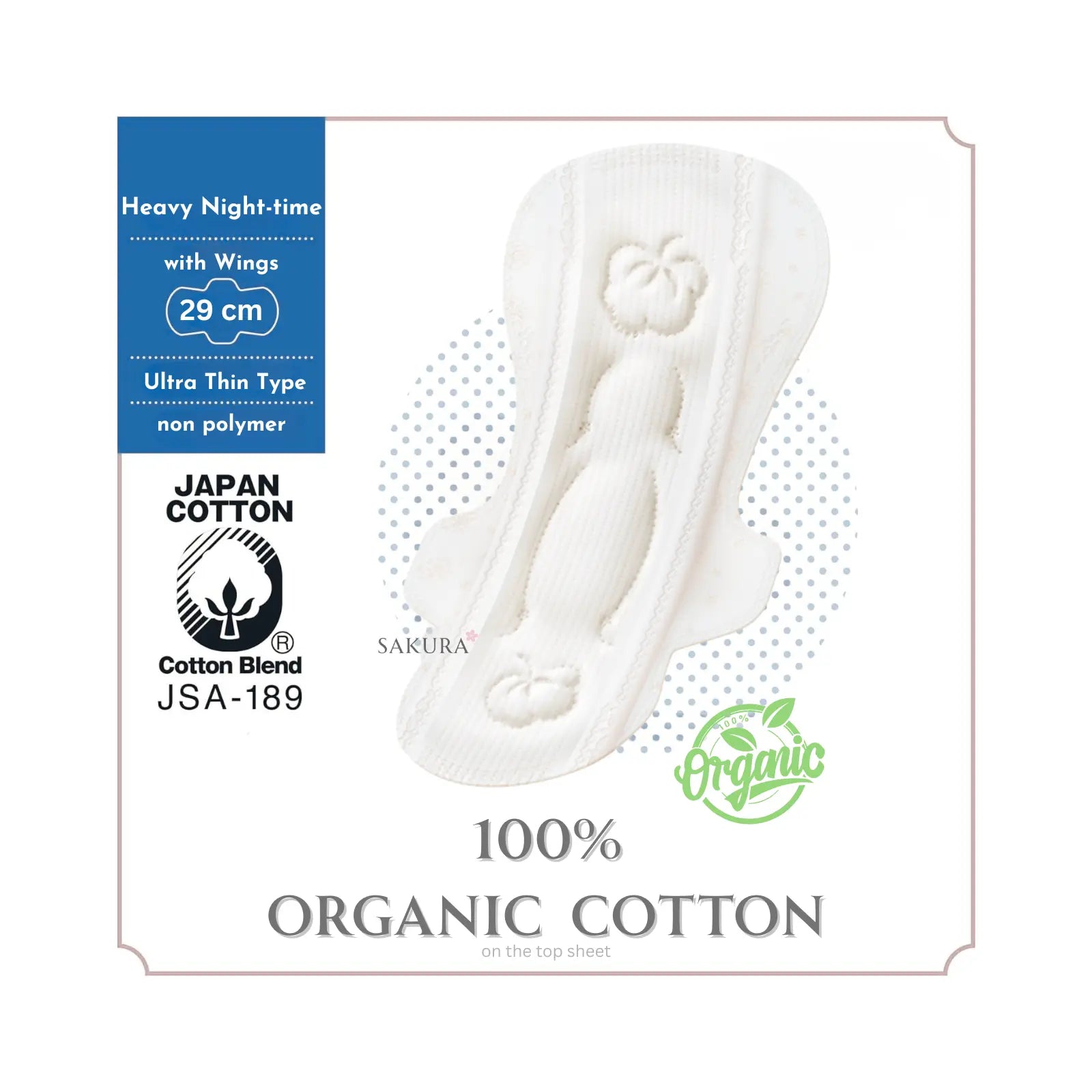 Unicharm Sofy Organic Cotton 100% Ultra Thin Sanitary Pads (29cm with Wings) 12pcs