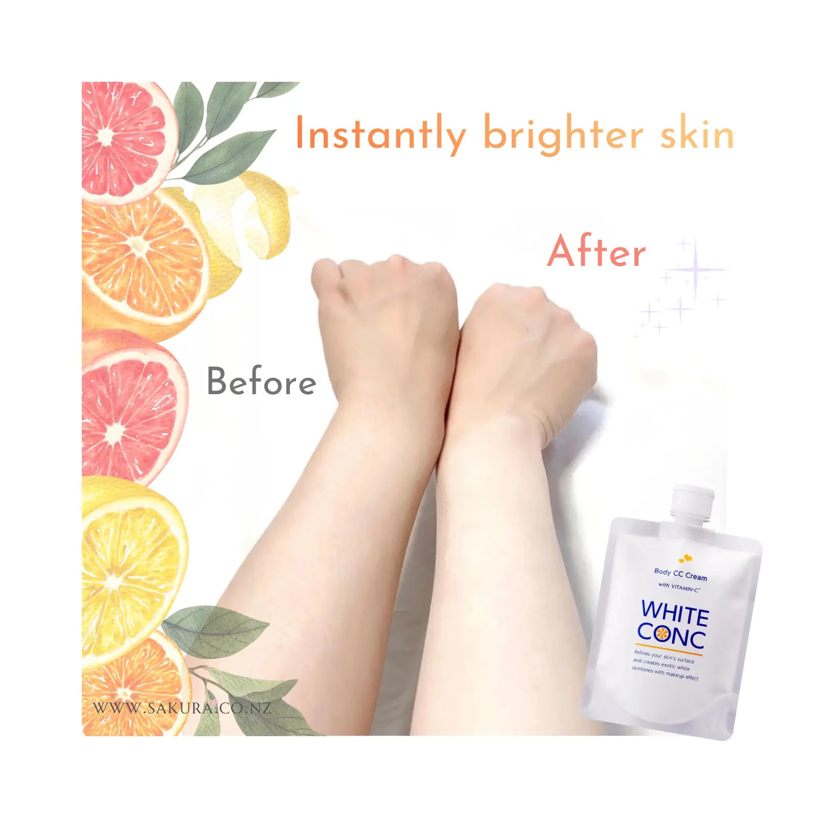 White Conc Whitening CC Cream CII 200g Grapefruit Scent