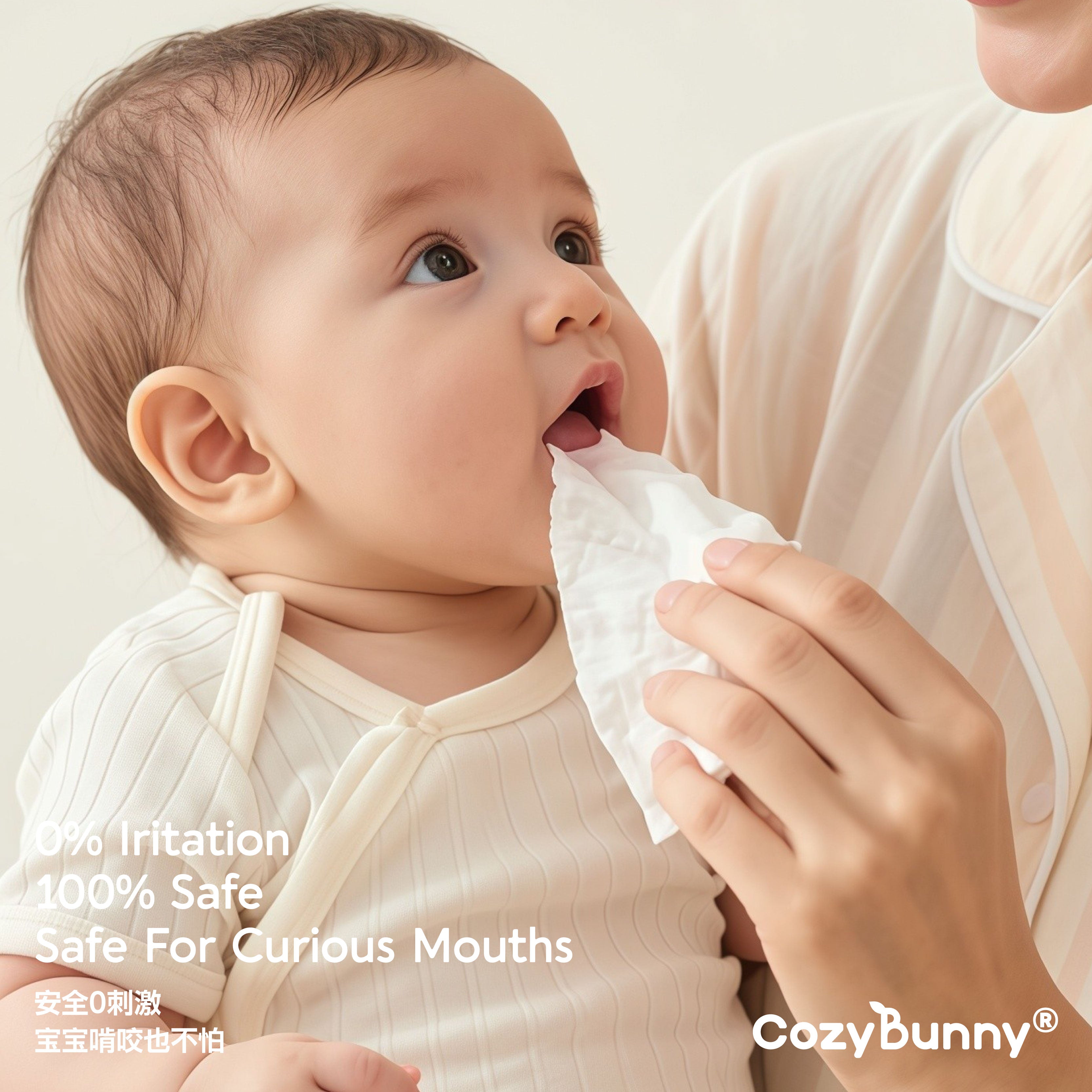 Cozy Bunny GermGuard (0% Alchohol) Botanical Defense Wipes 6pcs