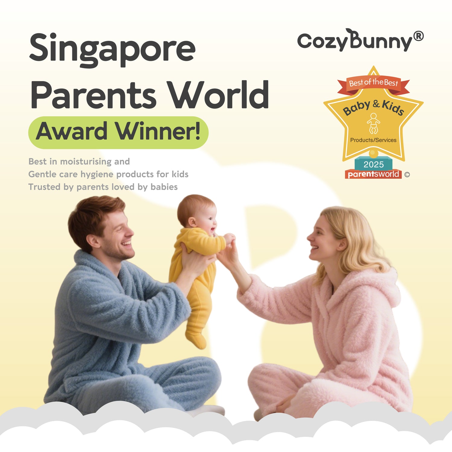 Cozy Bunny GermGuard (0% Alchohol) Botanical Defense Wipes 6pcs