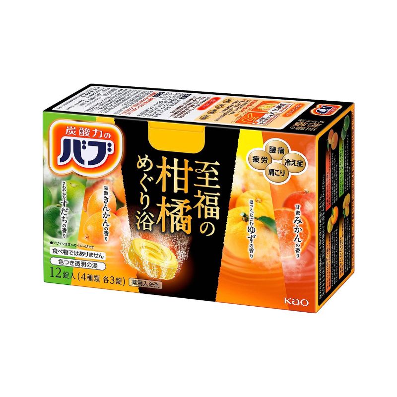 花王 BUB 碳酸气泡温泉浴盐（舒缓疲劳）柑橘香 12 粒