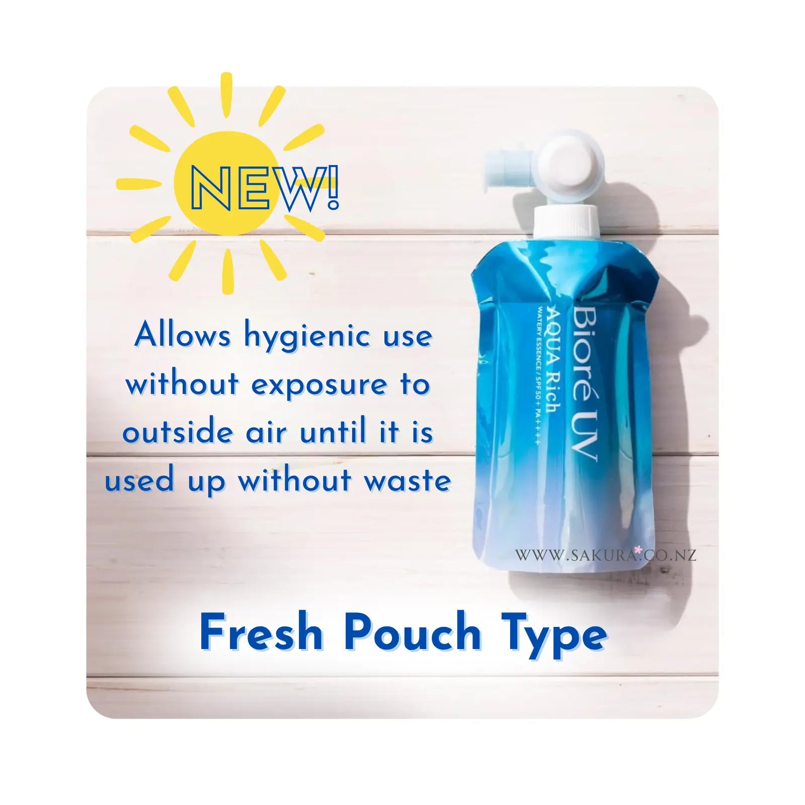 Kao Biore UV AQUA Rich Watery Essence Sunscreen SPF50+ Fresh Pouch 120g