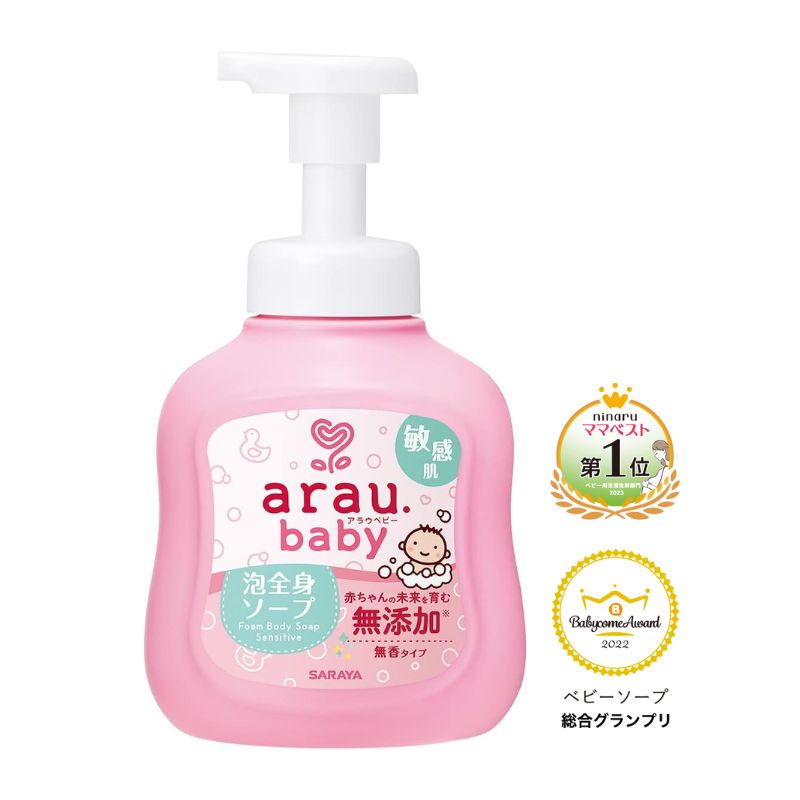 Arau 婴儿二合一洗发水和沐浴露泡沫型（无添加剂）适合敏感肌肤 - 无香 450ml