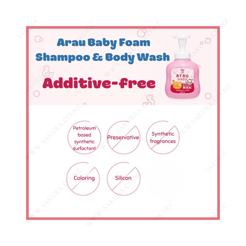 Arau Baby Foam Shampoo &amp; Body Wash (Additive-free) Extra Moisture - Orange &amp; Lavender 450ml