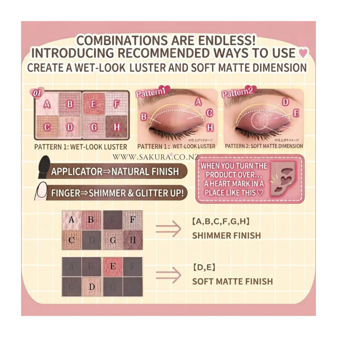 Canmake Petit Palette Eyes 8色哑光眼影 - 01 櫻花粉米色