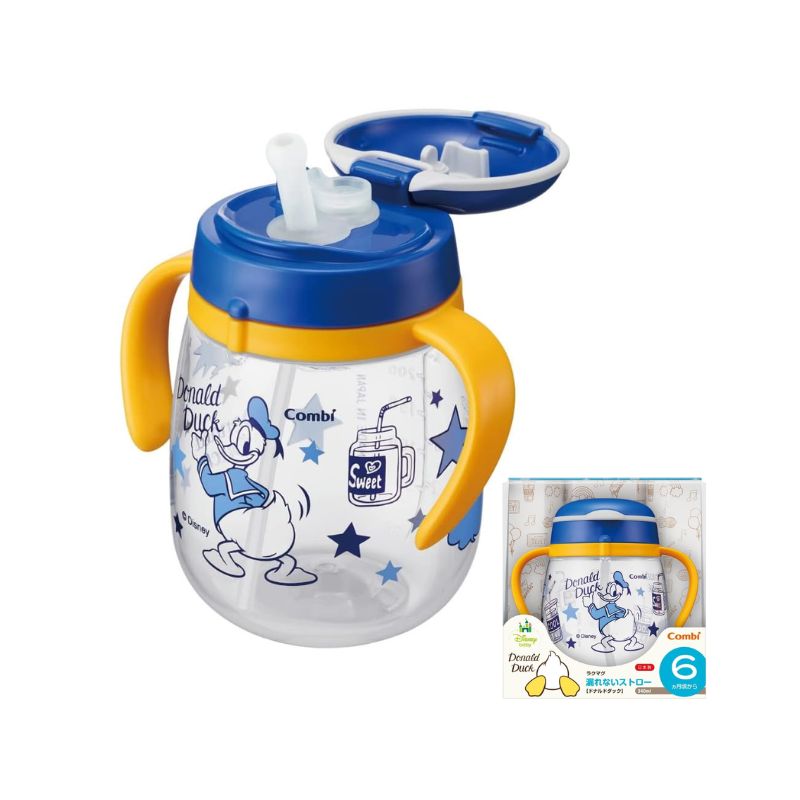 Combi LakuMug Leak-proof Training Sippy Cup with Straw (6months+) - Donald Duck 340ml