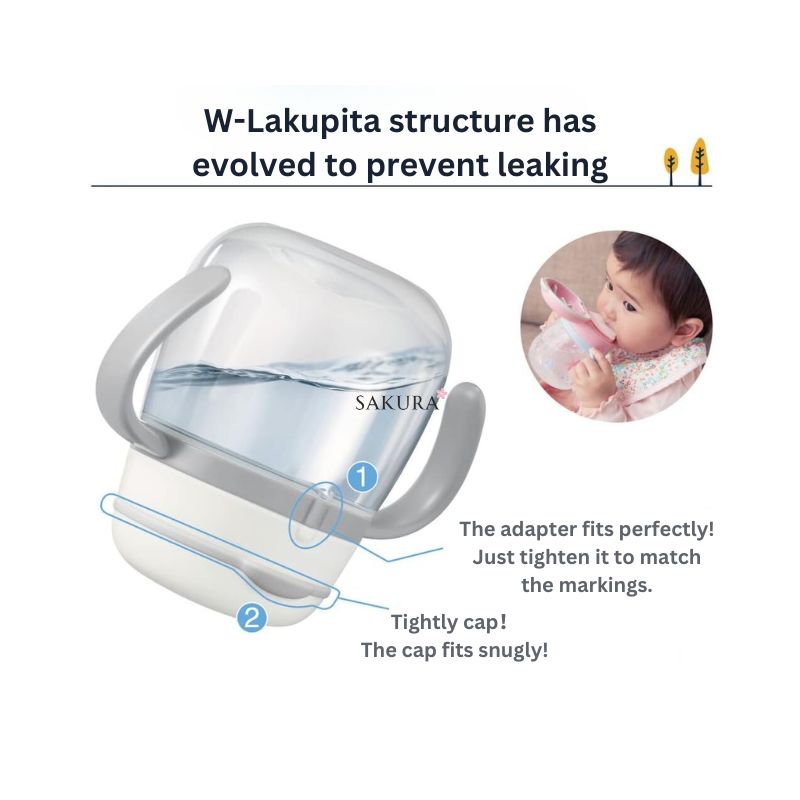 Combi LakuMug Leak-proof Training Sippy Cup with Straw (6months+) - Pegasus 340ml